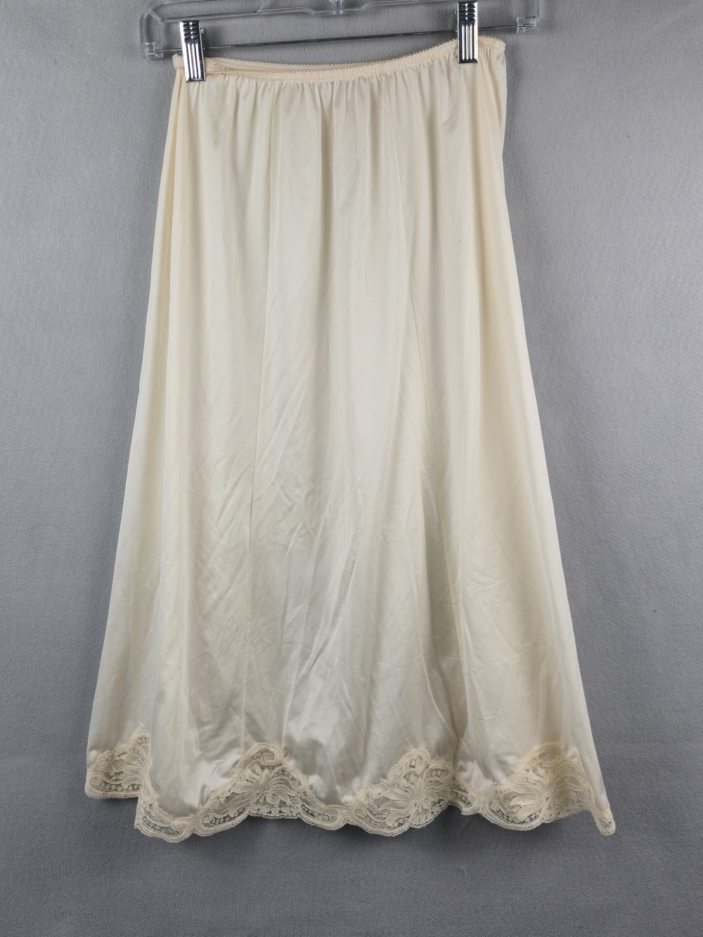 Vintage Wondermaid Ivory Lace Half Slip Size L USA